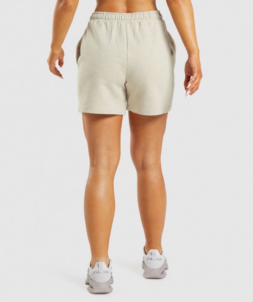 Women's Gymshark Rest Day Sweats Shorts Beige | CA 38A1D7